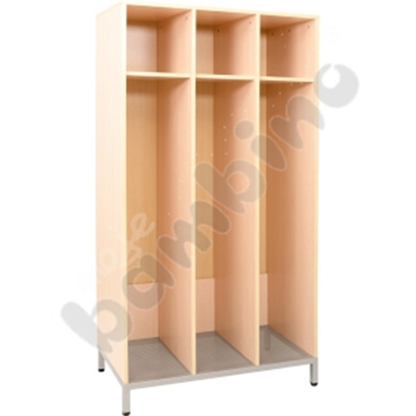 Image sur Armoire ouverte 3 vestaires en bois